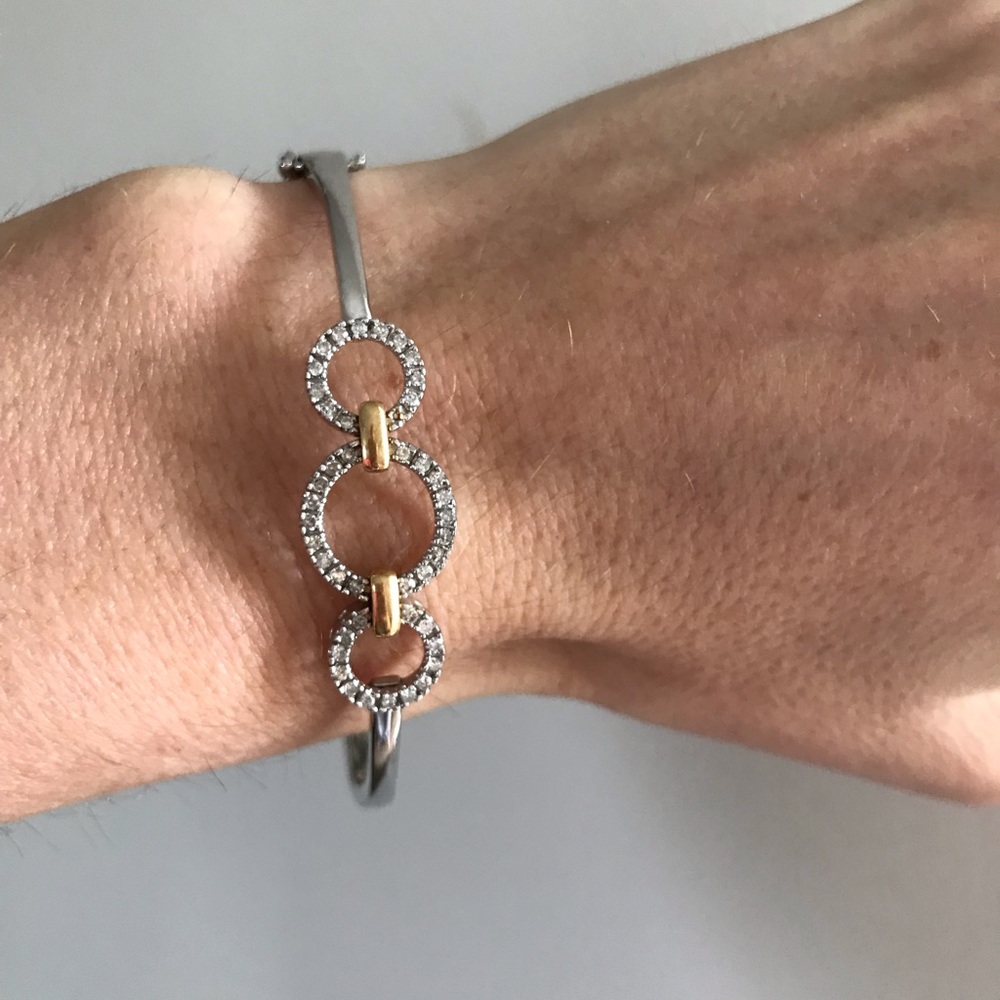 14K White and yellow gold diamond bracelet